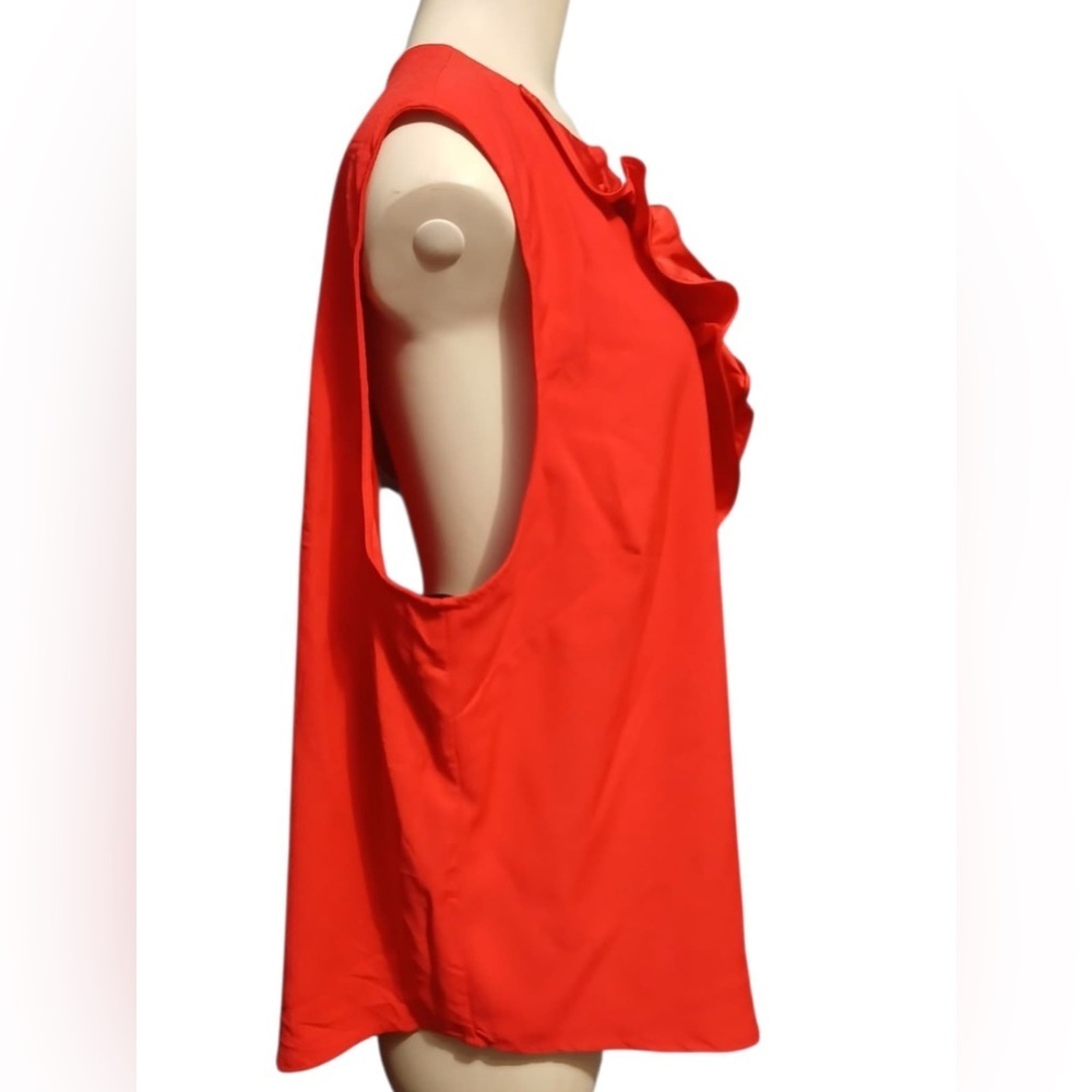 J. Crew Vibrant Red Ruffled Blouse - Picture 9 of 9